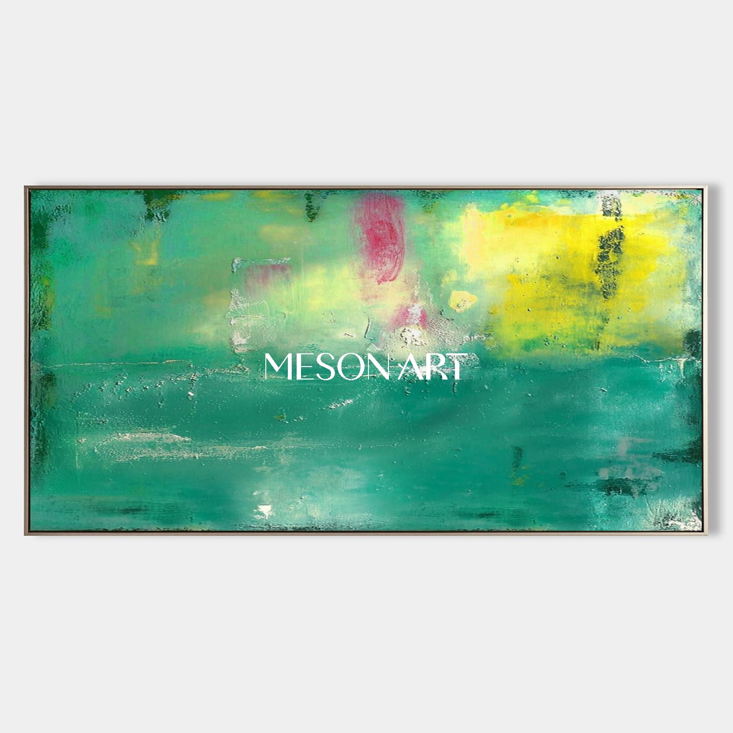 Big Green Abstract Painting Green Wall Art Decoration For Living Room