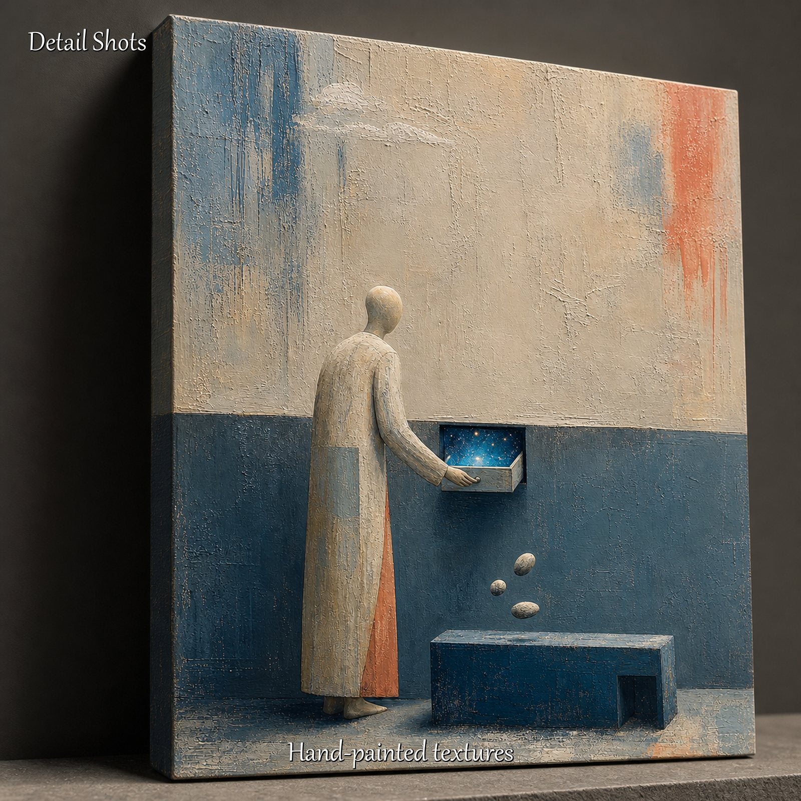 Surrealist Abstract Art With Cosmic Theme For Modern Living Room And Executive Office Decor