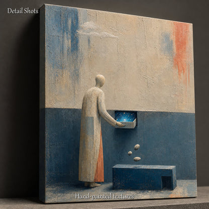 Surrealist Abstract Art With Cosmic Theme For Modern Living Room And Executive Office Decor