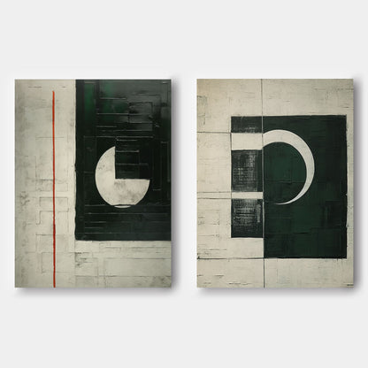 White and Black Minimalist Canvas Art Set of 2 White and Black Abstract Art Wabi Sabi Art on Canvas