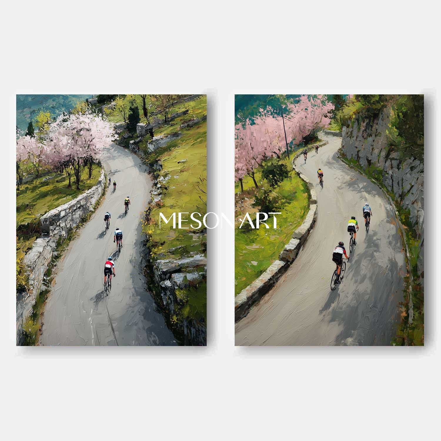 Spring Valley Bicycle Textured Painting 2 Piece Canvas Wall Art Decor