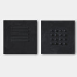 3D Black Textured Abstract Canvas Art Set of 2 Wabi Sabi Wall Art Black Minimalist Painting for Sale