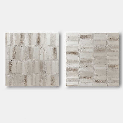 Large Light Grey Abstract Canvas Art Set of 2 Light Grey Texture Painting Light Grey Wall Art Decor