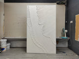 White 3D Plaster Painting White 3D Textured Abstract Art White 3D Minimalist Painting 3D Plaster Art