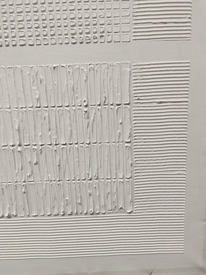 White Plaster Abstract Art White Abstract 3D Textured Wall Art Wabi-Sabi Abstract Painting Plaster Painting