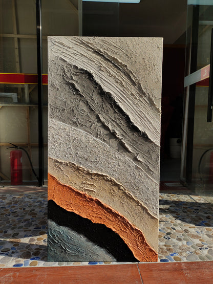 Large 3D Abstract Acrylic Painting Panoramic Textured Abstract Wall Art Large Minimalist Canvas Art