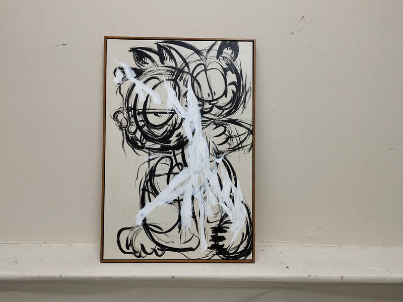 Garfield Graffiti Painting Garfield Pop Art Garfield 3D Textured Wall Art Kids room Wall Decor