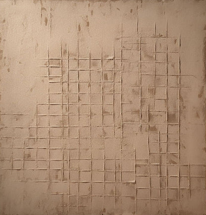 Large Beige Abstract Art On Canvas Beige Minimalist Texture Painting Wabi Sabi Artist Wall Decor