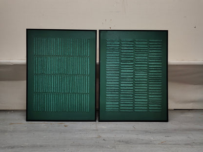 Large Green 3D Abstract Art Wabi-Sabi Wall Art Textured Wall Art Minimalist canvas Painting Set of 2