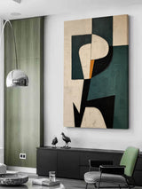 Large Beige And Green Texture Abstract Art Beige Minimalist Wall Painting Modern Abstract Canvas Art
