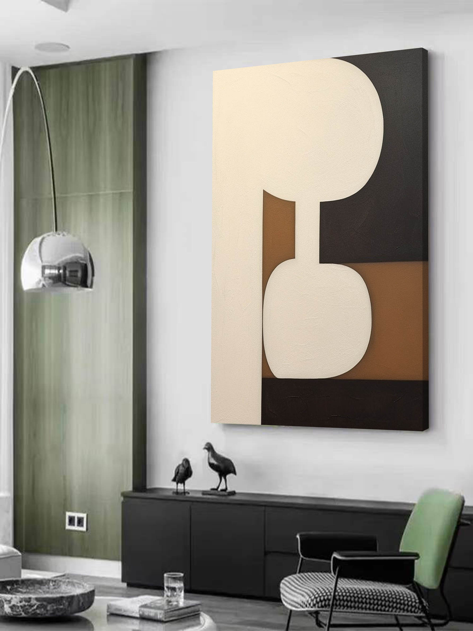 Beige Abstract Art Canvas Large Beige Minimalist Wall Art Decoration Beige Minimalist Oil Painting