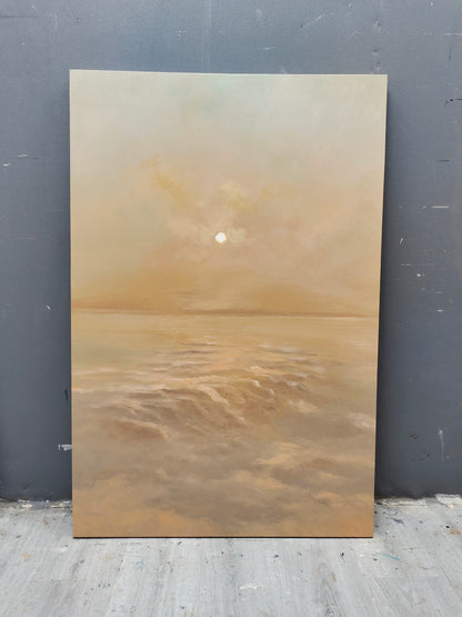 Sunrise Landscape Oil Painting Large Landscape Canvas Art WabiSabi Painting Large Landscape Wall Art