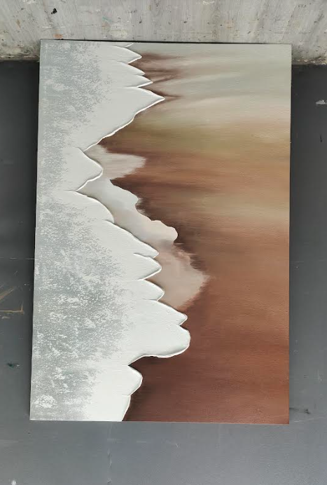Brown 3D Abstract Art Large Brown 3D Textured Painting Brown 3D Minimalist Wall Art 3D Plaster Art