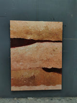 Large Brown 3D Minimalist abstract Art Brown 3D Texture Painting Wabi-Sabi Wall Art 3D Plaster Art