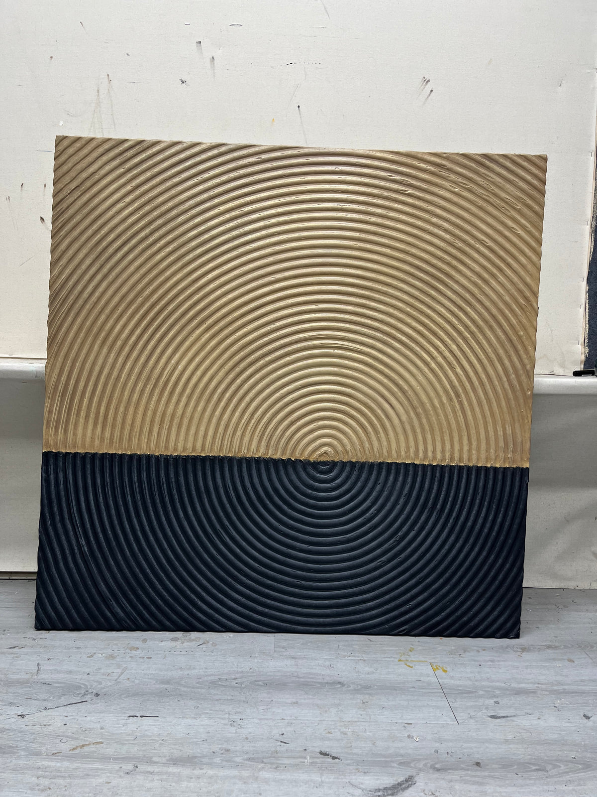Wabi Sabi Canvas Painting Brown and Black Textured Wall Art Brown ...