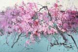 Large Pink Plum Blossom Oil Painting Pink Plum Blossom Wall Art Decoration Plum Blossom Canvas Art