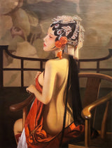 Large Hyperrealistic Beautiful Chinese Woman Portrait Oil Painting Realistic Portrait Art For Sale