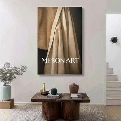 Hyperrealism Beige Shirt Painting Hyperrealism Beige Shirt Canvas Art Realistic Beige Shirt Wall Art Decor