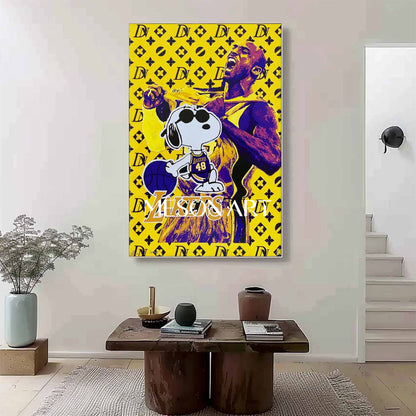 Kobe Bryant Portrait Pop Art Canvas Art Kobe Bryant Portrait Pop Cartoon Abstract Wall Decor Painting For Sale