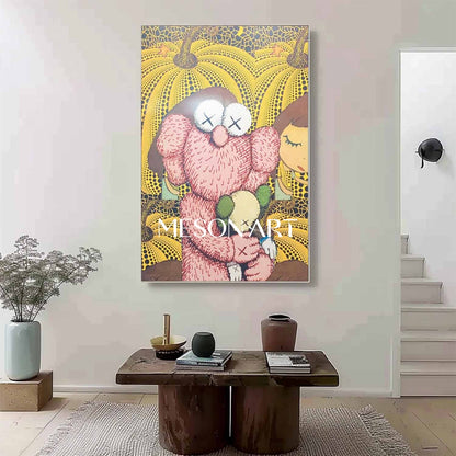 KAWS Pop Art KAWS and Yayoi Kusama Canvas Wall Art Art for Sale KAWS Paintings