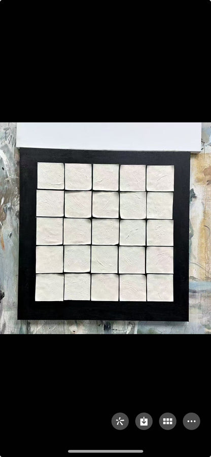 3D Gray Textured Canvas Painting Textured Wall Art Gray Oil Painting Minimalist Abstract Art Canvas