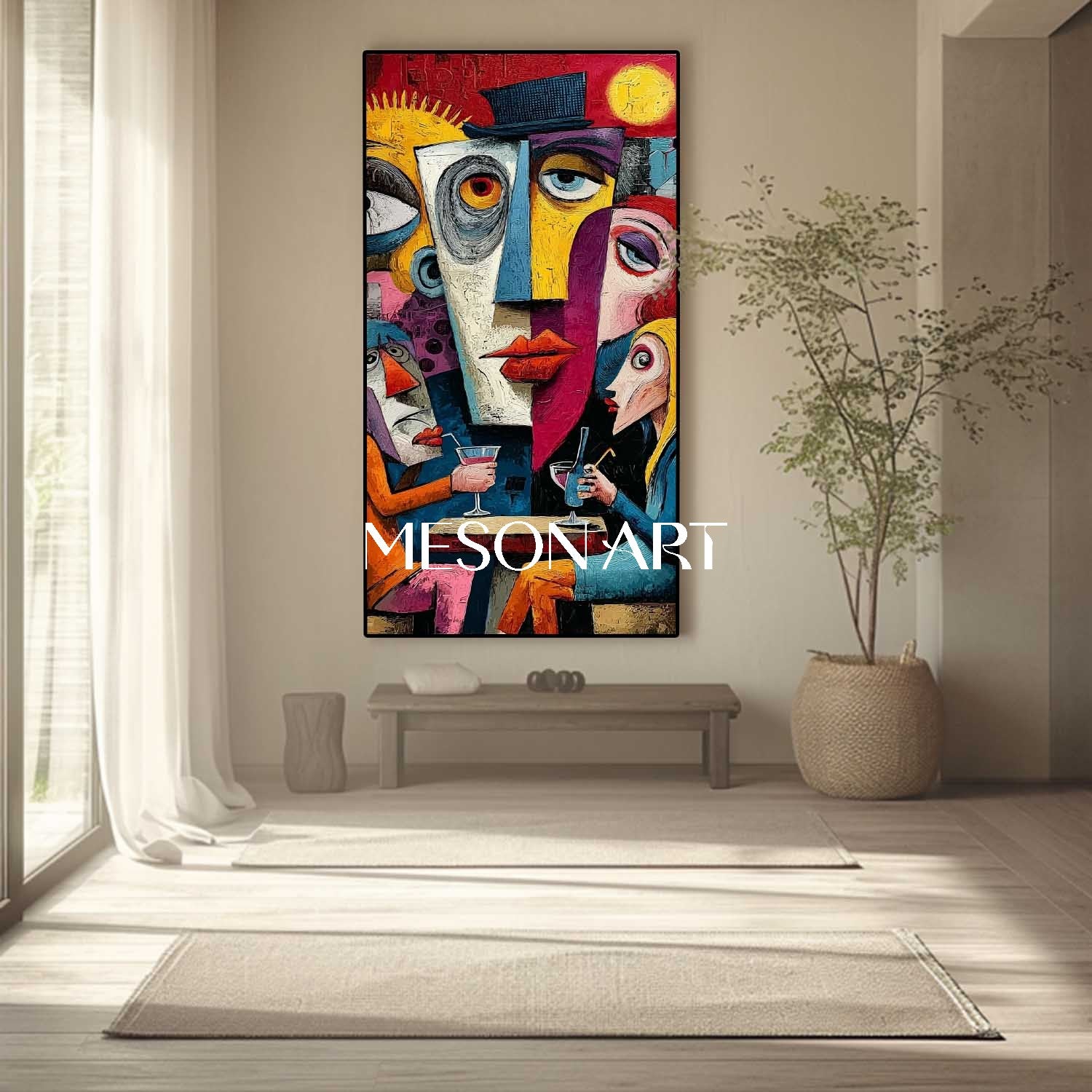 Large Modern Pop Art Wall Decor – Bright, Eclectic Canvas for Contemporary Spaces
