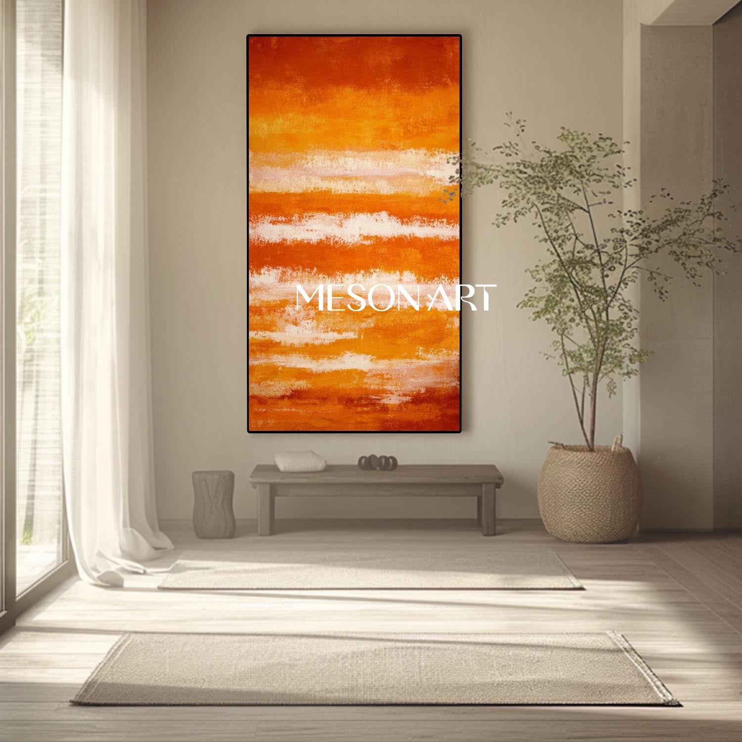 Fall Colors Abstract Painting Large Autumn Canvas Wall Art