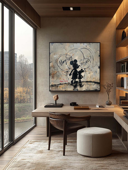 Mickey Mouse Abstract Graffiti Wall Art Disney Street Art Decor Painting