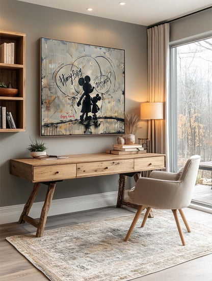 Mickey Mouse Abstract Graffiti Wall Art Disney Street Art Decor Painting