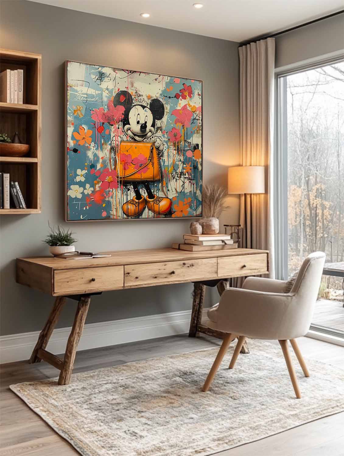 Hermès Orange Bag Wall Art Decoration Hermès Artwork Hermès Graffiti Canvas Painting
