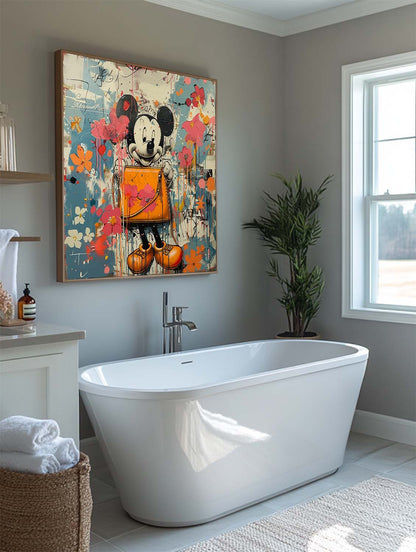 Hermès Orange Bag Wall Art Decoration Hermès Artwork Hermès Graffiti Canvas Painting