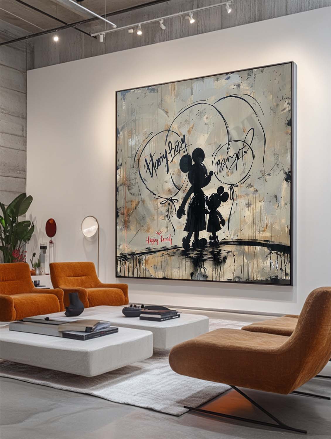 Mickey Mouse Abstract Graffiti Wall Art Disney Street Art Decor Painting