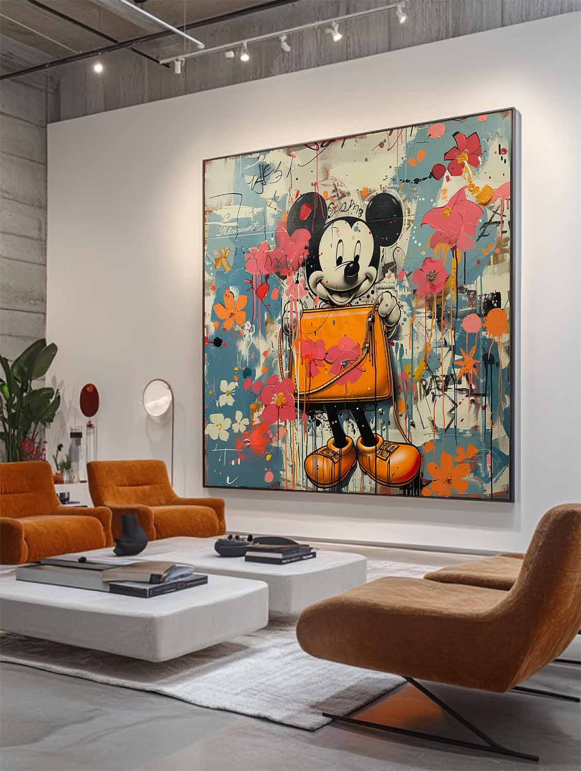 Hermès Orange Bag Wall Art Decoration Hermès Artwork Hermès Graffiti Canvas Painting