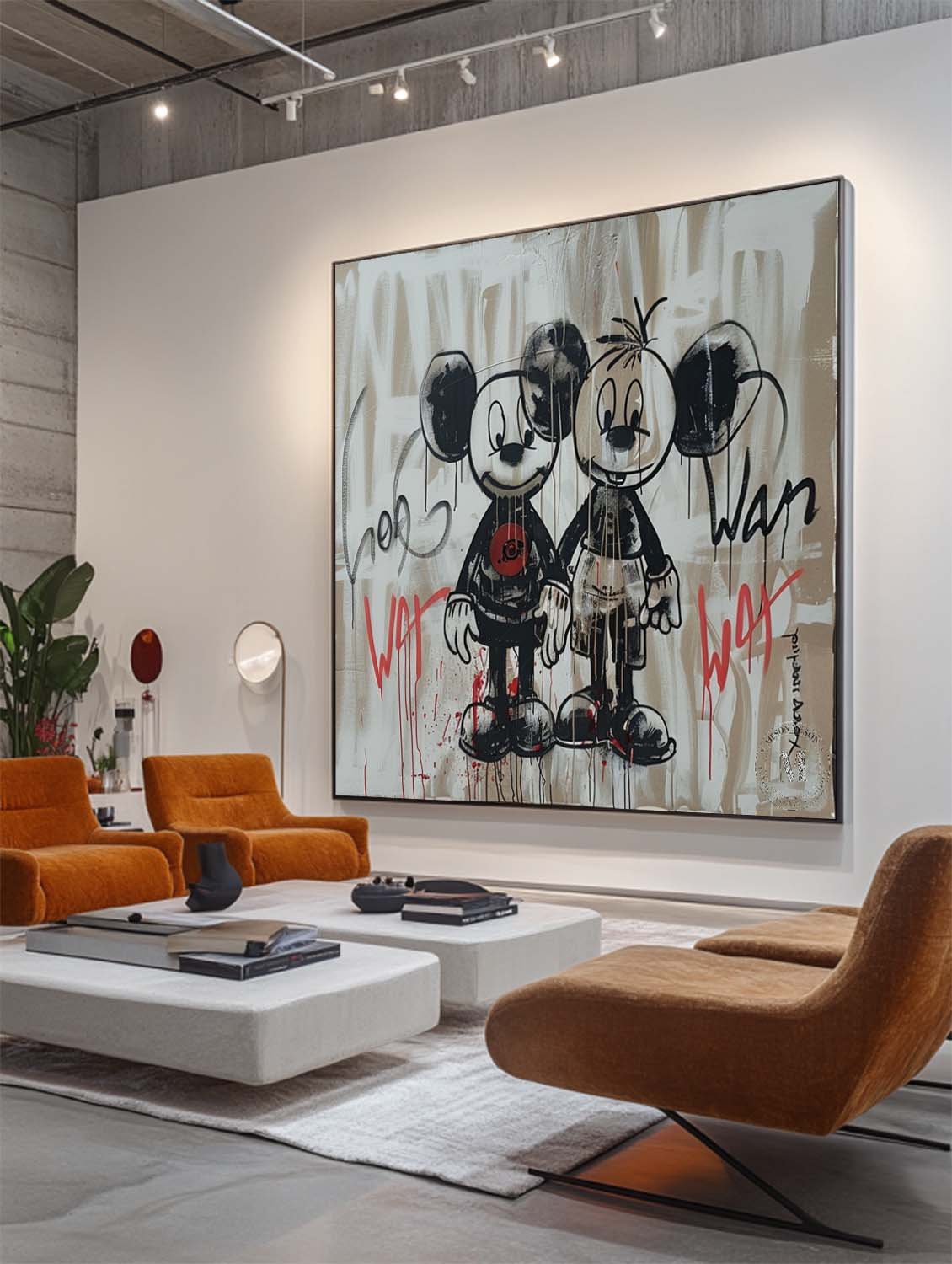 Disney Mickey Mouse Graffiti Canvas Wall Art Mickey Mouse Grafitti for Kids Room 