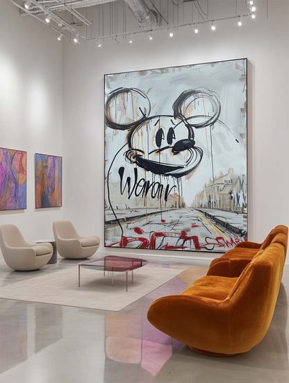 Mickey Mouse Graffiti Disney Abstract Art Canvas Painting Pop Wall Decor for sale