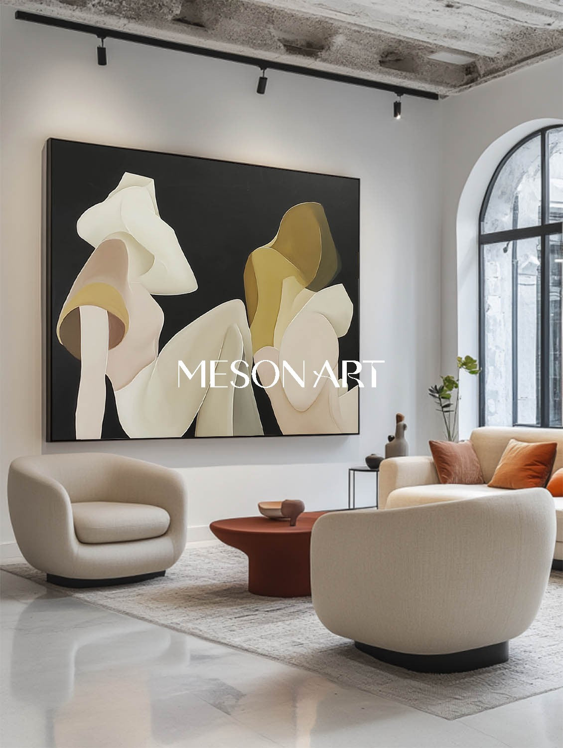 Order Big Original Minimalist Art with Nude Tones for Office or Lounge