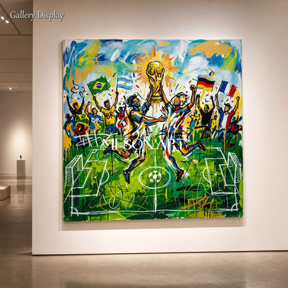 Original World Cup Painting Vibrant Sports Art For Living Room
