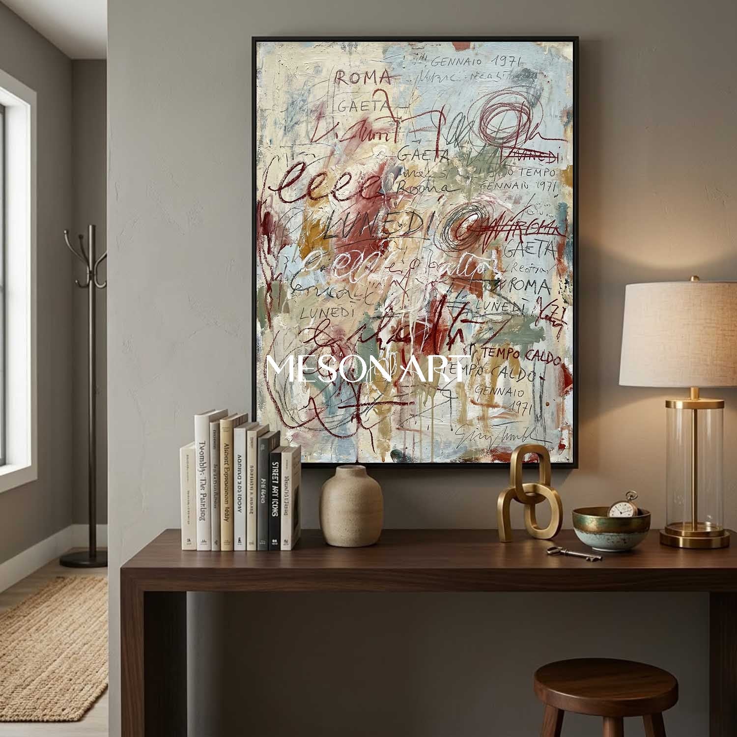 Large Lyrical Abstraction Bedroom Wall Art Textured Painting Entryway