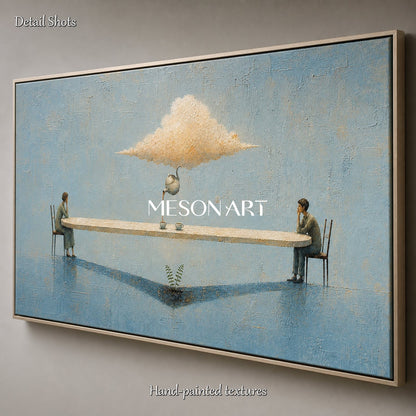 Surrealist Art Print With Floating Cloud Teapot For Modern Living Room And Executive Office Decor