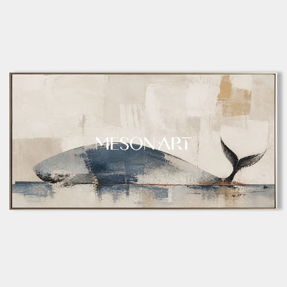Large Minimalist Whale Oil Painting Abstract Canvas Wall Art Decor For Modern Living Room Bedroom