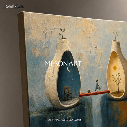 Surrealist Art Print Day And Night Balance For Modern Living Room Decor