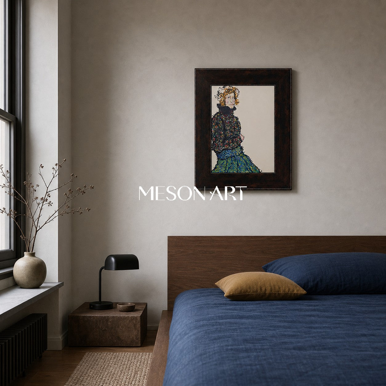 Modern Abstract Portrait Art With Expressive Lines For Living Room Decor
