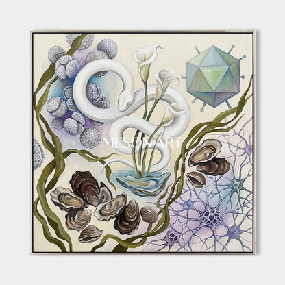 Custom Original Minimalist Snake Painting Luxury Office Gallery Decor