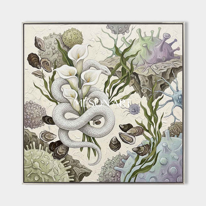 Custom White Biological Surrealism Fine Art Serene Calla Lily Decor