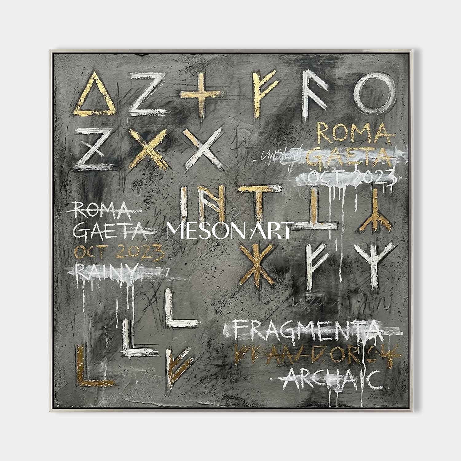 Big Modern Abstract Script Painting Industrial Villa Art Office Decor