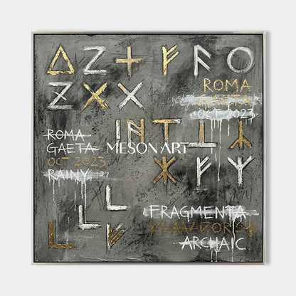 Big Modern Abstract Script Painting Industrial Villa Art Office Decor