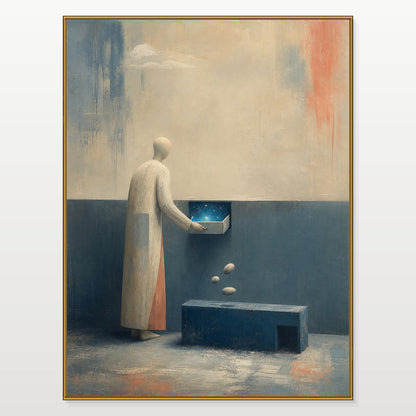 Surrealist Abstract Art With Cosmic Theme For Modern Living Room And Executive Office Decor