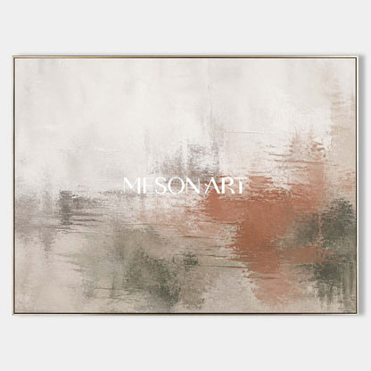 Abstract Minimalist Wall Art For Living Room And Bedroom With Soft Beige Gray Tones