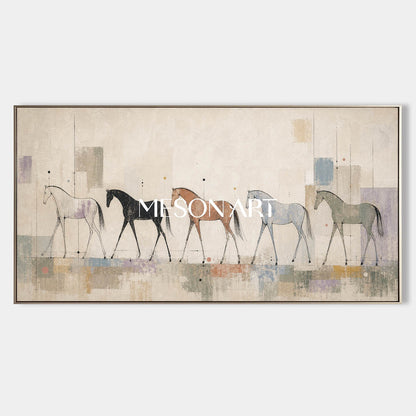 Abstract Horse Painting Minimalist Animal Art For Modern Living Room Decor