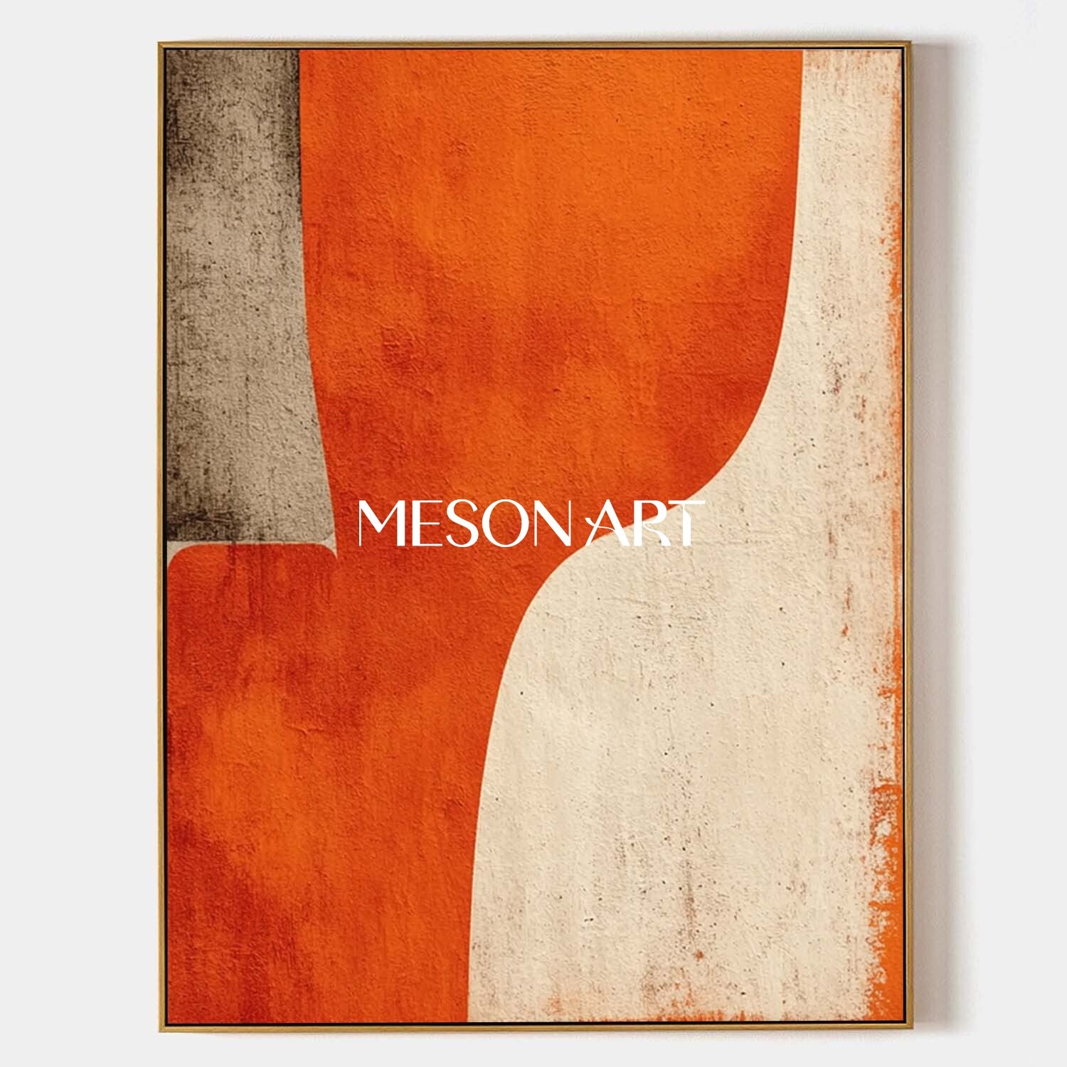 Modern Abstract Wall Art Minimalist Orange Geometric Abstract Painting